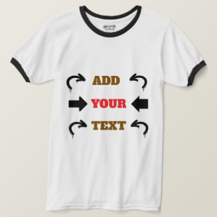 Bruin Rood Zwart Tekst Grafisch Ontwerp T-shirt