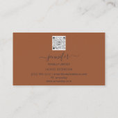 Bruin Roos Make-up Artiest Logo Lashes QR CODE Visitekaartje (Achterkant)