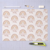 Bruin roze boho regenboog Aangepaste naam Birthday Tissuepapier (Craft)