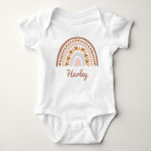 Bruin roze boho regenboog Aangepaste naam Monogram Romper (Voorkant)