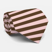 Bruin & Roze gestreept Stropdas (Opgerold)