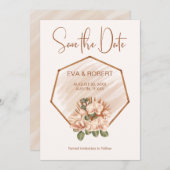 Bruin Roze Groene Orchid Boho Eucalyptus Weddensch Save The Date (Voorkant / Achterkant)