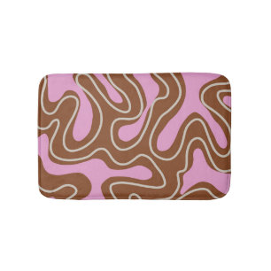Bruin Roze Marmer Boho Groovy Vloeibaar wervelpatr Badmat