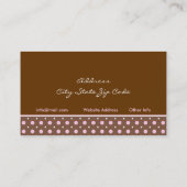 Bruin roze polka dot interieur visitekaartjes (Achterkant)