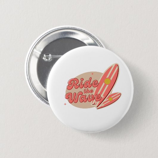 Bruin Roze  Ride de Wave Button (Voorkant /achterkant)