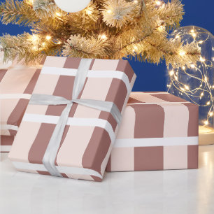 Bruin roze strepen patroon cadeaupapier