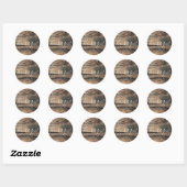 Bruin Rustic Old Wood Board Weddenschap Save the D Ronde Sticker (Vel)