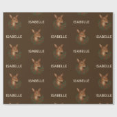 Bruin Rustiek borduurwerk Herten & Vakantiegroenen Cadeaupapier (Vlak)