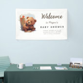 Bruin rustiek welp Beer Baby shower Spandoek (Beurs)