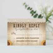 Bruin rustieke landelijke stijl bruiloft RSVP met  (Staand voorkant)