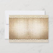 Bruin rustieke landelijke stijl bruiloft RSVP met  (Achterkant)