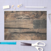 Bruin rustieke Old Wood Board Wedding Party Tissuepapier (Craft)