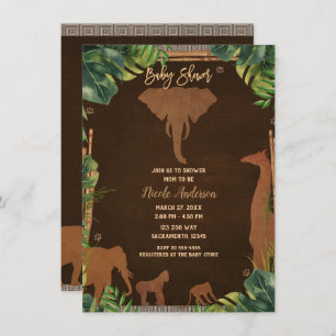 Bruin Safari Oerwoud dierentuin Baby shower Kaart