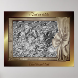 Bruin Satijn Bow Lijst Creëer Uw Eigen Foto Poster