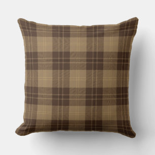 Bruin Schots patroon met tartan Kussen