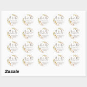 Bruin Script Herfst Vine Bruiloft Retouradres Ronde Sticker (Vel)