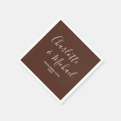 Bruin Script minimalistische bruiloft Servet (Hoek)