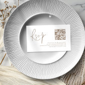Bruin Script QR Code Bruiloft RSVP Informatiekaartje