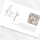Bruin Script QR Code Bruiloft RSVP Informatiekaartje