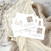 Bruin Script QR Code Bruiloft RSVP Informatiekaartje