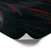 Bruin Shaman Masker met veren en rood Poster (Hoek)