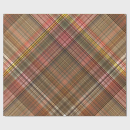 BRUIN SINAASAPPEL GOUDEN TAN AUTUMN PLAID PATTERN CADEAUPAPIER (Vlak)