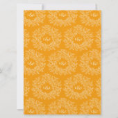 Bruin sinaasappel hand getrokken blad monogram kun kaart (Achterkant)