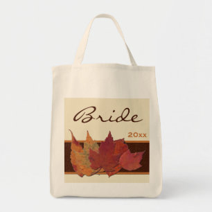 Bruin Sinaasappel Ivoor Gedroogde bladeren Bruid C Tote Bag