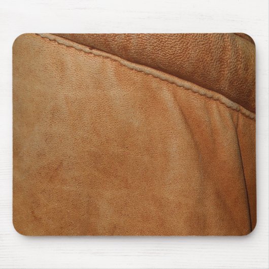 Bruin Sinaasappel Leather Look Texture Mousemat Muismat (Voorkant)