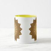 Bruin Sinaasappel Star Mandala Mok (Midden)