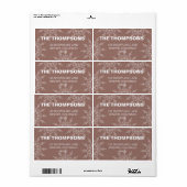 Bruin Snowflakes vakantielabel Etiket (Full Sheet)