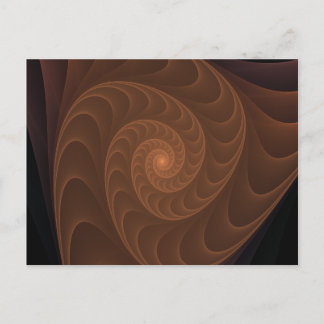 Bruin Spiral Fractal Briefkaart