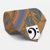 Bruin Stropdas met Art Noveau Leaf Print (Opgerold)