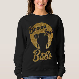 Bruin Suiker Babe Black Melanin Women Pride Afro Q Trui