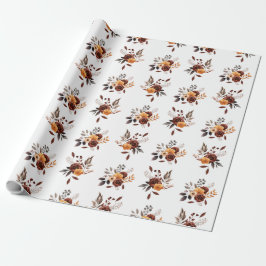 Bruin & Taan Bloemmotief Cadeaupapier