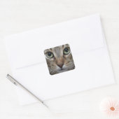 Bruin tablet vierkante sticker (Envelop)
