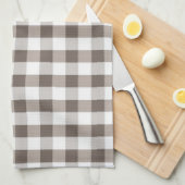 Bruin tafelkledipatroon theedoek (Quarter Fold)