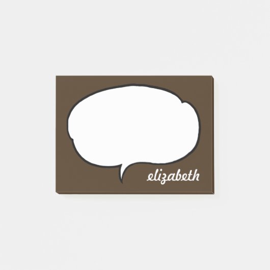 Bruin Talk Bubble Persoonlijke naam Post-it® Notes (Voorkant)
