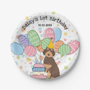 Bruin Tan Aussiedoodle Verjaardagsfeestje Papieren Bordje