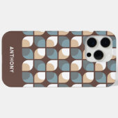Bruin Tan Beige Grijs Blauw Mideeuw Kunstpatroon Case-Mate iPhone Case (Achterkant (horizontaal))