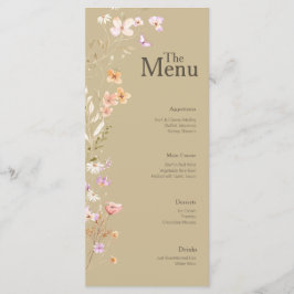 Bruin Tan Bloemen Wedding Event Menu Tafel Decor