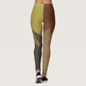 Bruin Tan Modern Geometric Pattern Leggings (Achterkant)