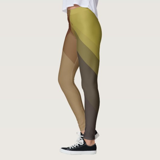 Bruin Tan Modern Geometric Pattern Leggings (Links)