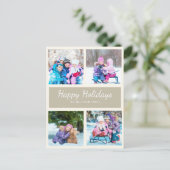 Bruin Tan Multi Photo Kerstfeestay Greep Briefkaart (Staand voorkant)