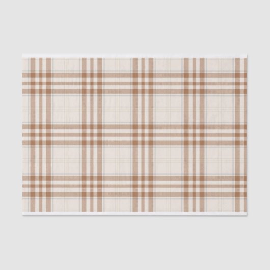 BRUIN & TAN NEUTRAAL PLAID PATROON TISSUEPAPIER (Voorkant)