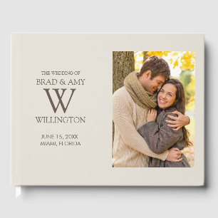 Bruin Tan Verloving Foto Weddenschap Bride Groom Gastenboek