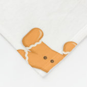 Bruin tandbrood op wit fleece deken (Hoek)