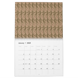 Bruin tapijt met een gedetailleerd motief patroon  kalender
