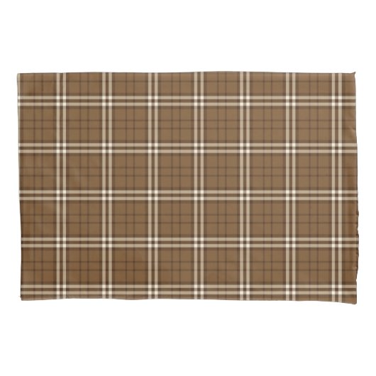 Bruin Tartan Kussensloop (Voorkant)