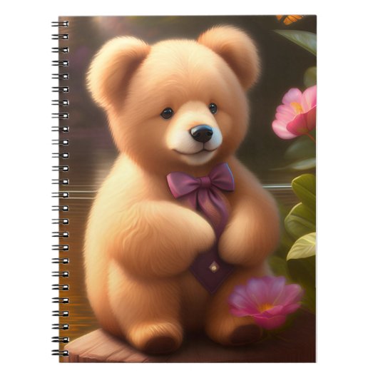 Bruin Teddy Bear Spiraal Notitieboek (Voorkant)